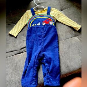 Baby Boden woven dungarees 9-12  🌈🐥🚜